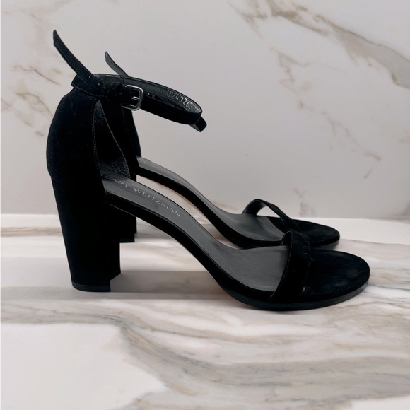 Stuart Weitzman Nearly Nude City Heels in Black Suede - Picture 4 of 11